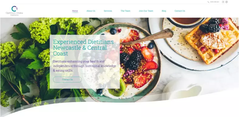 Optimum Intake Website Example